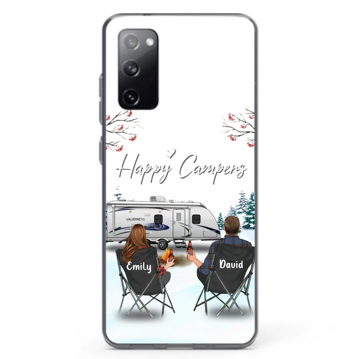 Custom Personalized Camping Phone Case - Gift Idea For Camping Lover/ Couple/ Family/ Friends - Happy Campers - Case For iPhone/Samsung