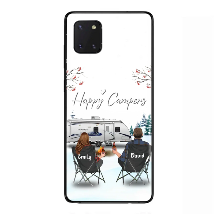 Custom Personalized Camping Phone Case - Gift Idea For Camping Lover/ Couple/ Family/ Friends - Happy Campers - Case For iPhone/Samsung