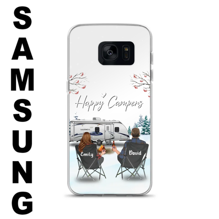 Custom Personalized Camping Phone Case - Gift Idea For Camping Lover/ Couple/ Family/ Friends - Happy Campers - Case For iPhone/Samsung