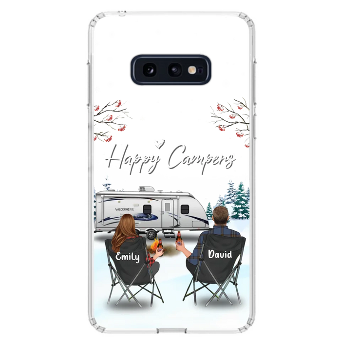 Custom Personalized Camping Phone Case - Gift Idea For Camping Lover/ Couple/ Family/ Friends - Happy Campers - Case For iPhone/Samsung