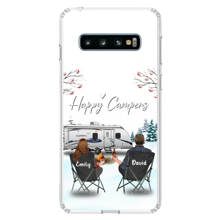 Custom Personalized Camping Phone Case - Gift Idea For Camping Lover/ Couple/ Family/ Friends - Happy Campers - Case For iPhone/Samsung