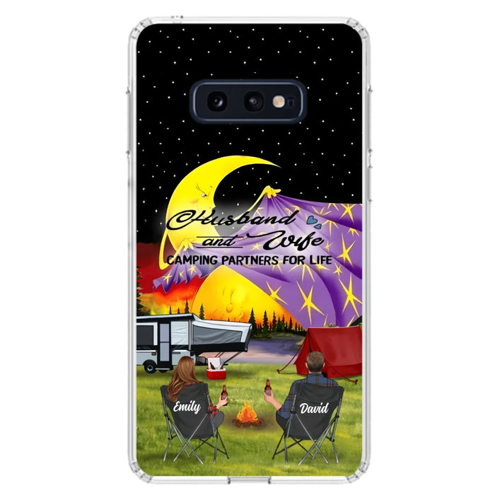 Custom Personalized Camping Phone Case - Couple/ Parents With Upto 3 Kids And 4 Pets - Gift Idea For Camping Lover - Case For iPhone And Samsung