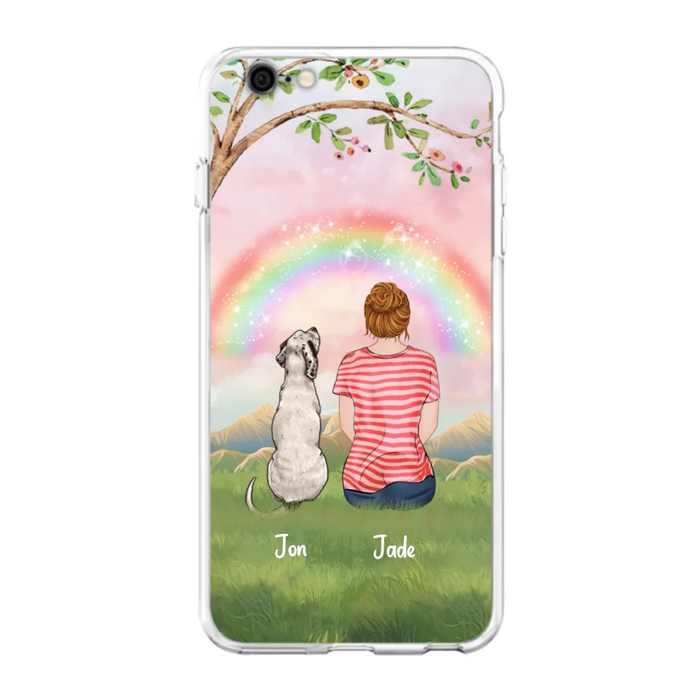 Custom Personalized Dog Mom/Dog Dad Phone Case - Man/Woman/Couple With Upto 4 Dogs - Best Gift Idea For Dog Lovers - Case For iPhone, Samsung and Xiaomi