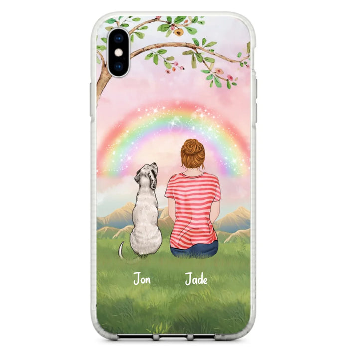 Custom Personalized Dog Mom/Dog Dad Phone Case - Man/Woman/Couple With Upto 4 Dogs - Best Gift Idea For Dog Lovers - Case For iPhone, Samsung and Xiaomi