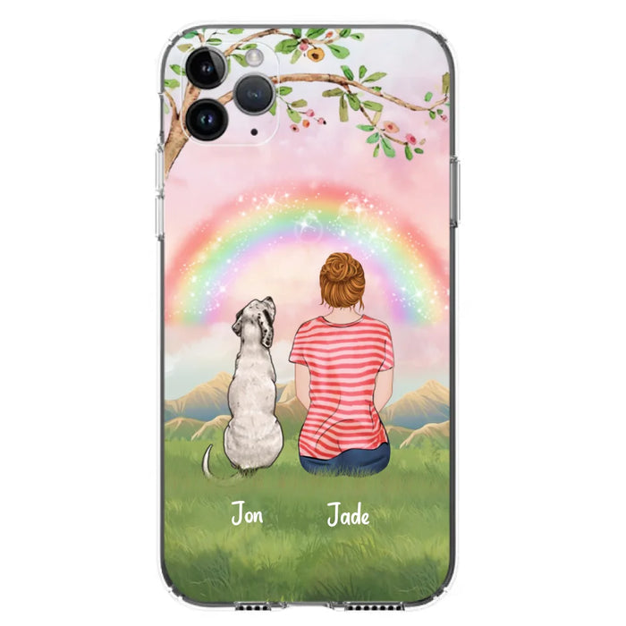 Custom Personalized Dog Mom/Dog Dad Phone Case - Man/Woman/Couple With Upto 4 Dogs - Best Gift Idea For Dog Lovers - Case For iPhone, Samsung and Xiaomi