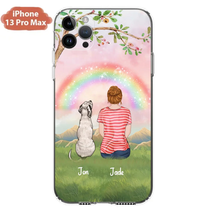 Custom Personalized Dog Mom/Dog Dad Phone Case - Man/Woman/Couple With Upto 4 Dogs - Best Gift Idea For Dog Lovers - Case For iPhone, Samsung and Xiaomi