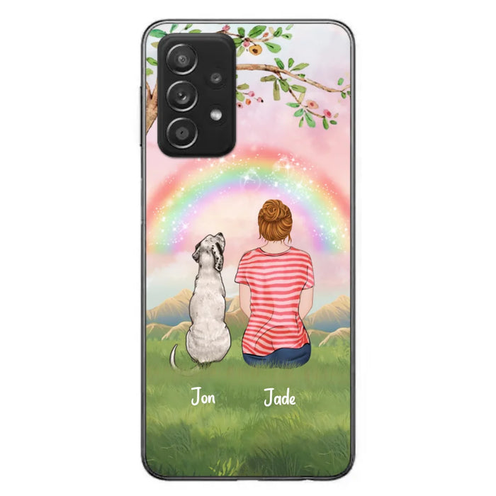 Custom Personalized Dog Mom/Dog Dad Phone Case - Man/Woman/Couple With Upto 4 Dogs - Best Gift Idea For Dog Lovers - Case For iPhone, Samsung and Xiaomi