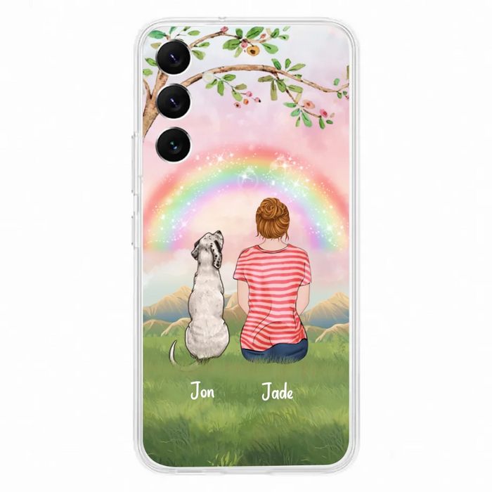 Custom Personalized Dog Mom/Dog Dad Phone Case - Man/Woman/Couple With Upto 4 Dogs - Best Gift Idea For Dog Lovers - Case For iPhone, Samsung and Xiaomi