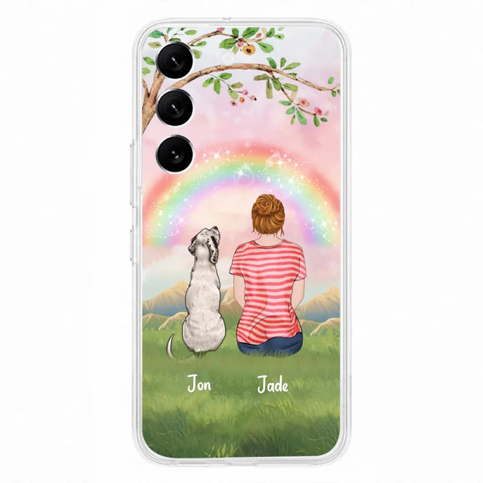 Custom Personalized Dog Mom/Dog Dad Phone Case - Man/Woman/Couple With Upto 4 Dogs - Best Gift Idea For Dog Lovers - Case For iPhone, Samsung and Xiaomi