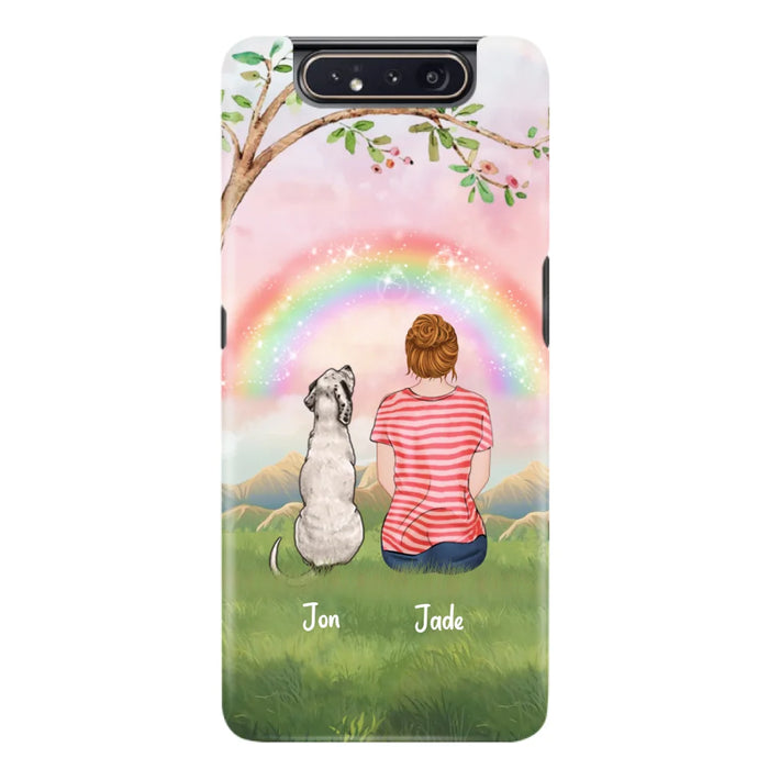 Custom Personalized Dog Mom/Dog Dad Phone Case - Man/Woman/Couple With Upto 4 Dogs - Best Gift Idea For Dog Lovers - Case For iPhone, Samsung and Xiaomi