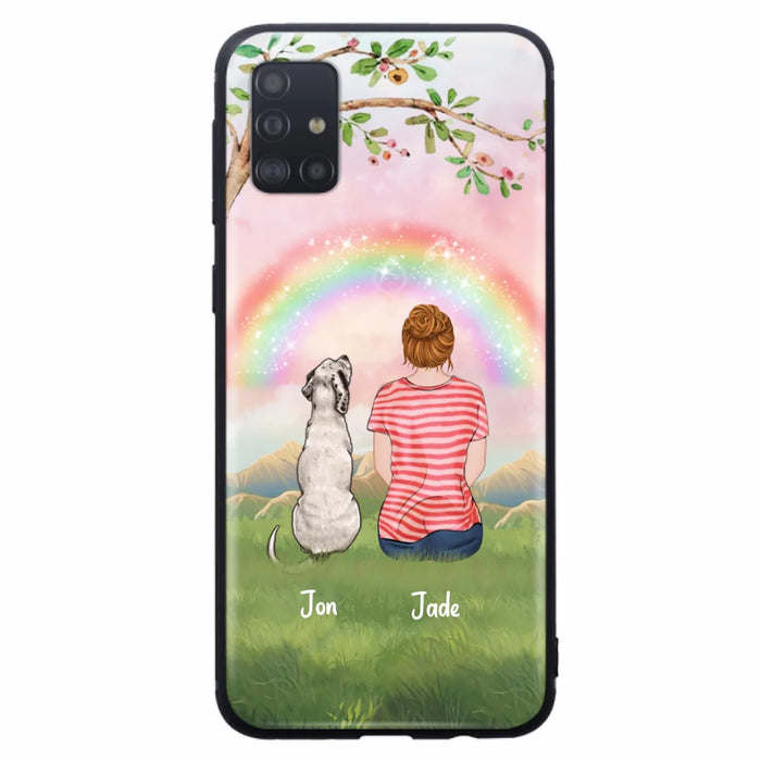 Custom Personalized Dog Mom/Dog Dad Phone Case - Man/Woman/Couple With Upto 4 Dogs - Best Gift Idea For Dog Lovers - Case For iPhone, Samsung and Xiaomi