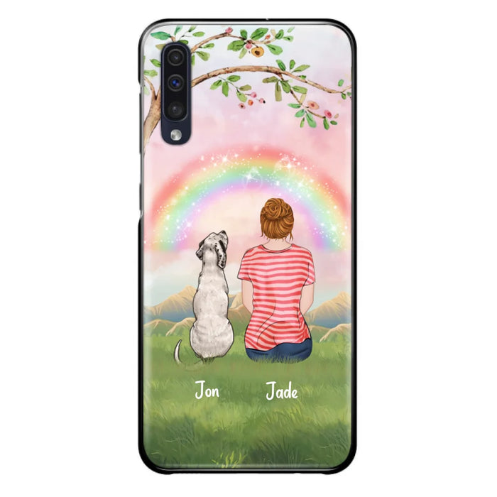 Custom Personalized Dog Mom/Dog Dad Phone Case - Man/Woman/Couple With Upto 4 Dogs - Best Gift Idea For Dog Lovers - Case For iPhone, Samsung and Xiaomi