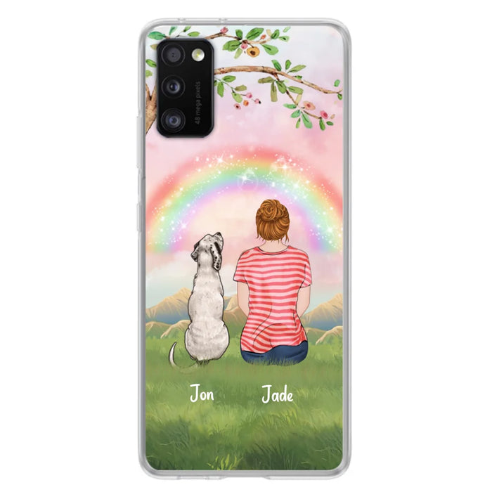 Custom Personalized Dog Mom/Dog Dad Phone Case - Man/Woman/Couple With Upto 4 Dogs - Best Gift Idea For Dog Lovers - Case For iPhone, Samsung and Xiaomi