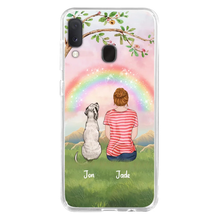 Custom Personalized Dog Mom/Dog Dad Phone Case - Man/Woman/Couple With Upto 4 Dogs - Best Gift Idea For Dog Lovers - Case For iPhone, Samsung and Xiaomi