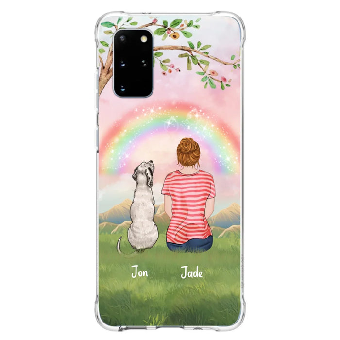 Custom Personalized Dog Mom/Dog Dad Phone Case - Man/Woman/Couple With Upto 4 Dogs - Best Gift Idea For Dog Lovers - Case For iPhone, Samsung and Xiaomi