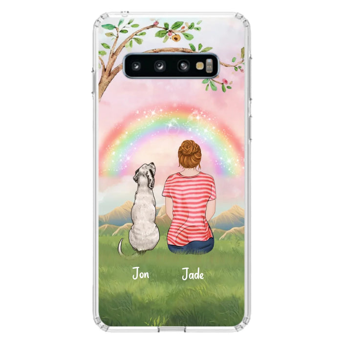 Custom Personalized Dog Mom/Dog Dad Phone Case - Man/Woman/Couple With Upto 4 Dogs - Best Gift Idea For Dog Lovers - Case For iPhone, Samsung and Xiaomi