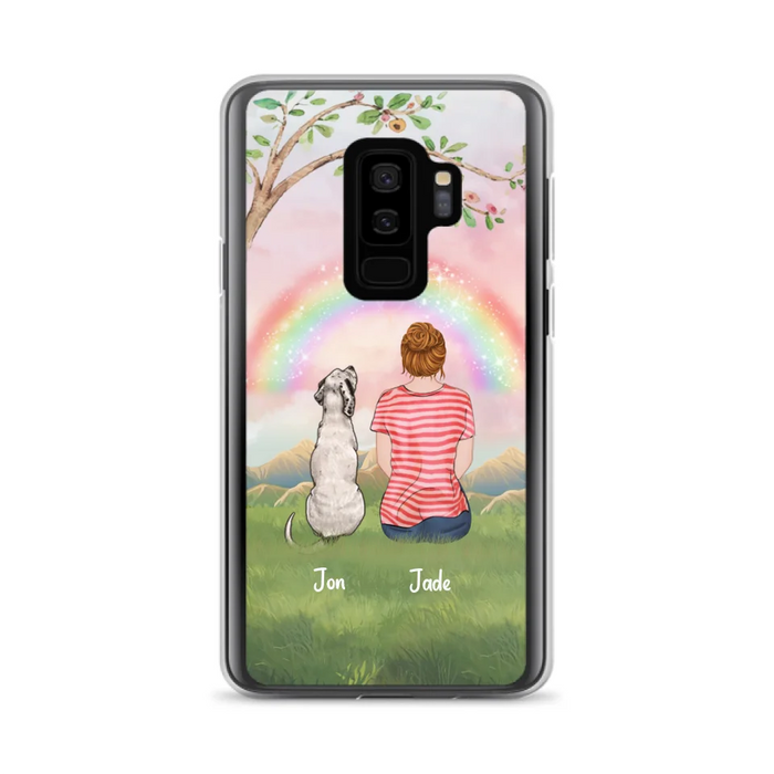 Custom Personalized Dog Mom/Dog Dad Phone Case - Man/Woman/Couple With Upto 4 Dogs - Best Gift Idea For Dog Lovers - Case For iPhone, Samsung and Xiaomi