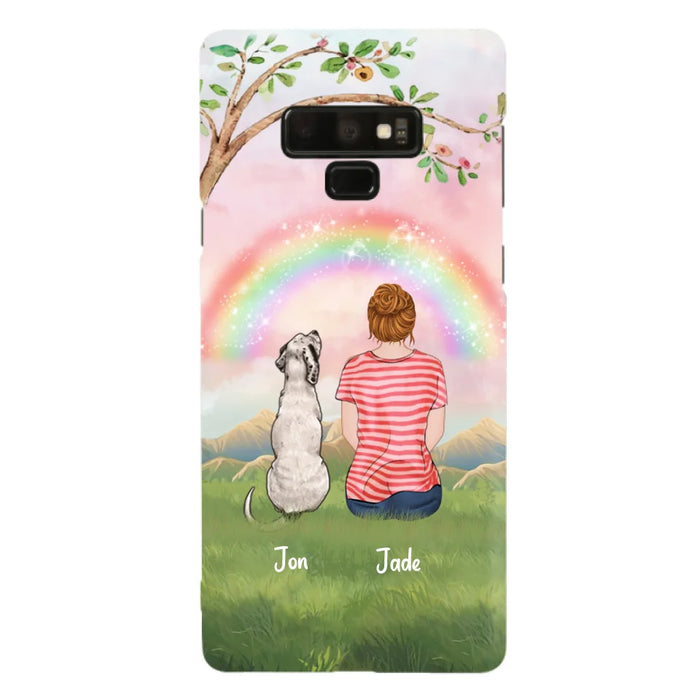 Custom Personalized Dog Mom/Dog Dad Phone Case - Man/Woman/Couple With Upto 4 Dogs - Best Gift Idea For Dog Lovers - Case For iPhone, Samsung and Xiaomi