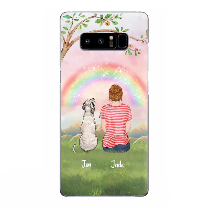 Custom Personalized Dog Mom/Dog Dad Phone Case - Man/Woman/Couple With Upto 4 Dogs - Best Gift Idea For Dog Lovers - Case For iPhone, Samsung and Xiaomi