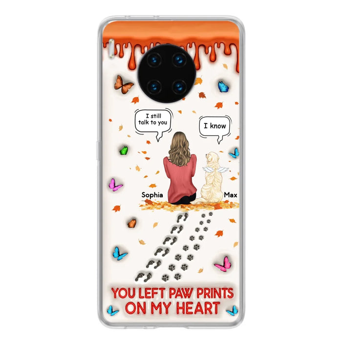 Custom Personalized Memorial Dog Phone Case - Memorial Gift Idea For Pet Lover - Case For Xiaomi/ Oppo/ Huawei - You Left Paw Prints On My Heart