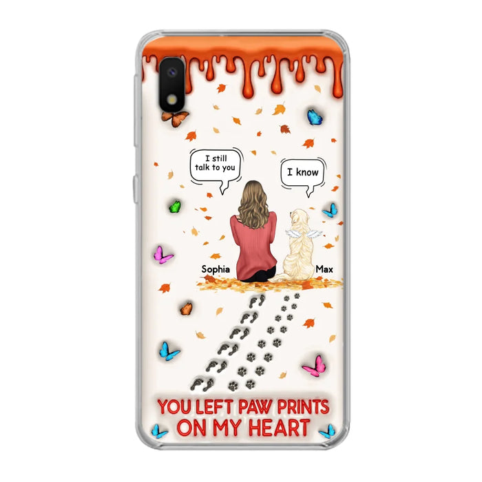 Custom Personalized Memorial Dog Phone Case - Memorial Gift Idea For Pet Lover - Case For iPhone/ Samsung - You Left Paw Prints On My Heart