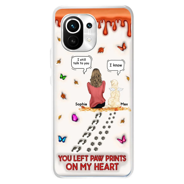 Custom Personalized Memorial Dog Phone Case - Memorial Gift Idea For Dog/ Cat Lover - Case For Xiaomi/ Oppo/ Huawei - You Left Paw Prints On My Heart