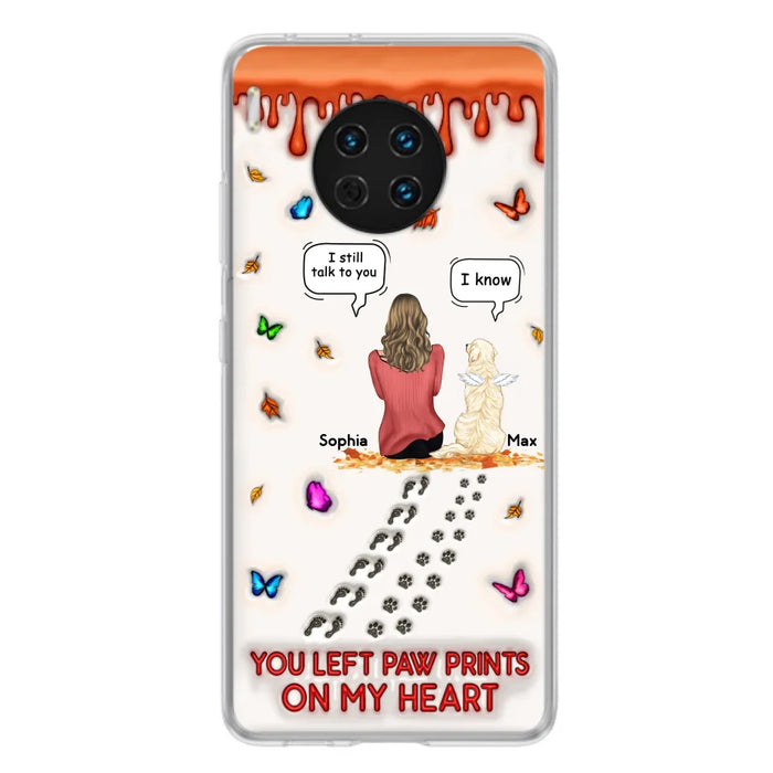 Custom Personalized Memorial Dog Phone Case - Memorial Gift Idea For Dog/ Cat Lover - Case For Xiaomi/ Oppo/ Huawei - You Left Paw Prints On My Heart