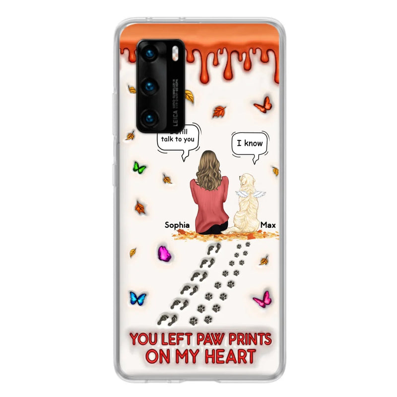 Custom Personalized Memorial Dog Phone Case - Memorial Gift Idea For Dog/ Cat Lover - Case For Xiaomi/ Oppo/ Huawei - You Left Paw Prints On My Heart