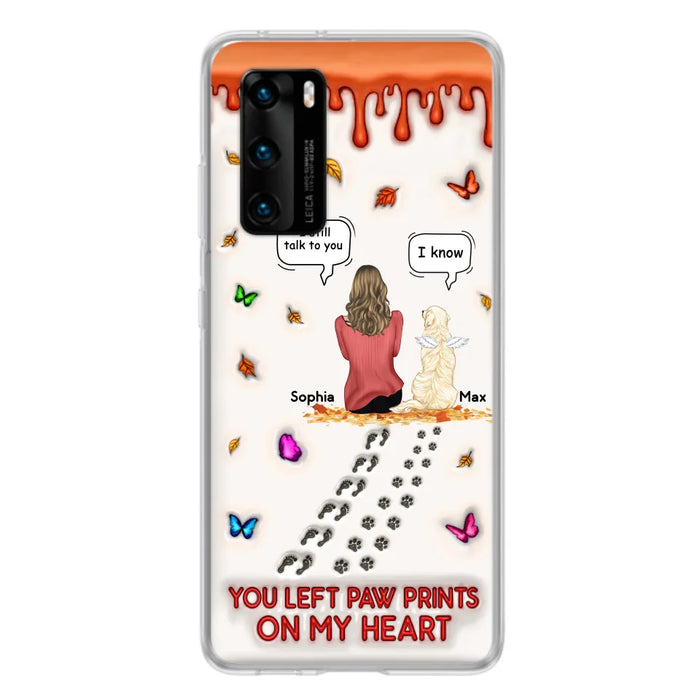 Custom Personalized Memorial Dog Phone Case - Memorial Gift Idea For Dog/ Cat Lover - Case For Xiaomi/ Oppo/ Huawei - You Left Paw Prints On My Heart