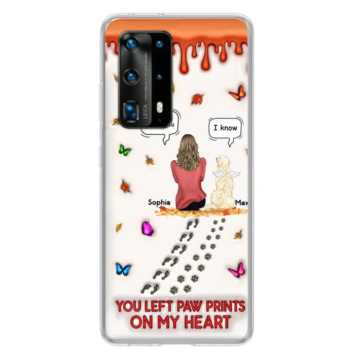 Custom Personalized Memorial Dog Phone Case - Memorial Gift Idea For Dog/ Cat Lover - Case For Xiaomi/ Oppo/ Huawei - You Left Paw Prints On My Heart