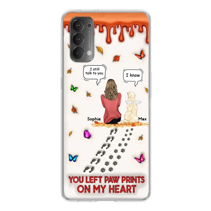 Custom Personalized Memorial Dog Phone Case - Memorial Gift Idea For Dog/ Cat Lover - Case For Xiaomi/ Oppo/ Huawei - You Left Paw Prints On My Heart