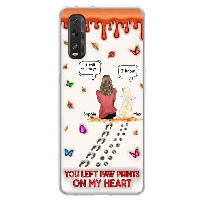 Custom Personalized Memorial Dog Phone Case - Memorial Gift Idea For Dog/ Cat Lover - Case For Xiaomi/ Oppo/ Huawei - You Left Paw Prints On My Heart