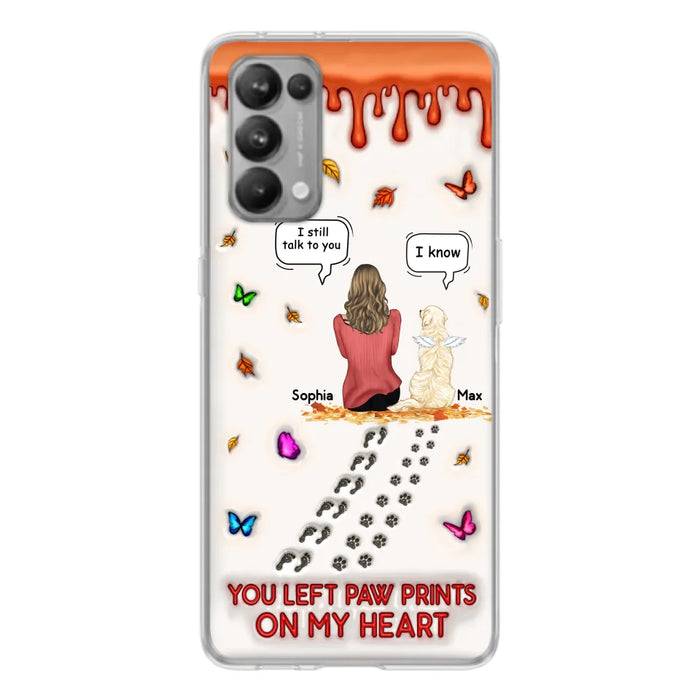 Custom Personalized Memorial Dog Phone Case - Memorial Gift Idea For Dog/ Cat Lover - Case For Xiaomi/ Oppo/ Huawei - You Left Paw Prints On My Heart