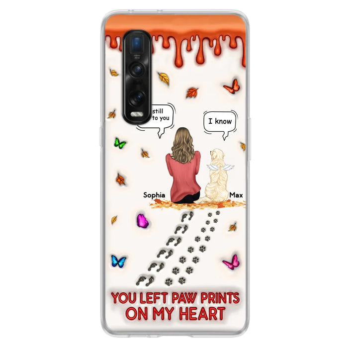 Custom Personalized Memorial Dog Phone Case - Memorial Gift Idea For Dog/ Cat Lover - Case For Xiaomi/ Oppo/ Huawei - You Left Paw Prints On My Heart