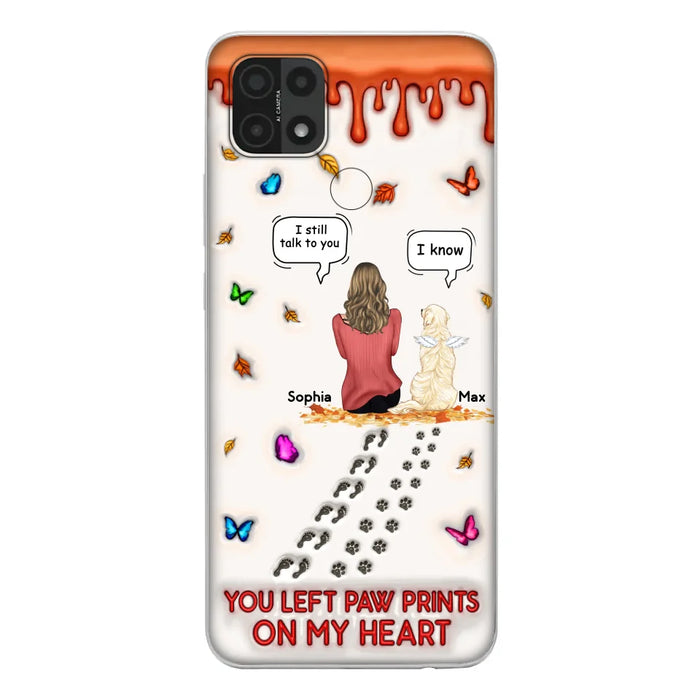 Custom Personalized Memorial Dog Phone Case - Memorial Gift Idea For Dog/ Cat Lover - Case For Xiaomi/ Oppo/ Huawei - You Left Paw Prints On My Heart