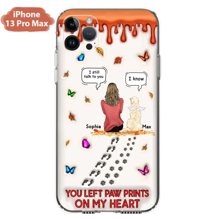 Custom Personalized Memorial Dog Phone Case - Memorial Gift Idea For Dog/Cat Lover - Case For iPhone/ Samsung - You Left Paw Prints On My Heart