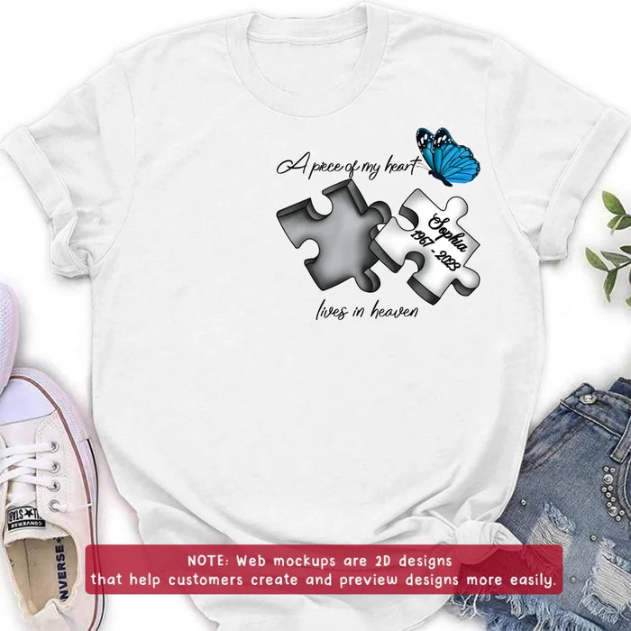 Custom Memorial Embroidered T-Shirt - Mother's Day/Father's Day Gift - Up to 5 Puzzles