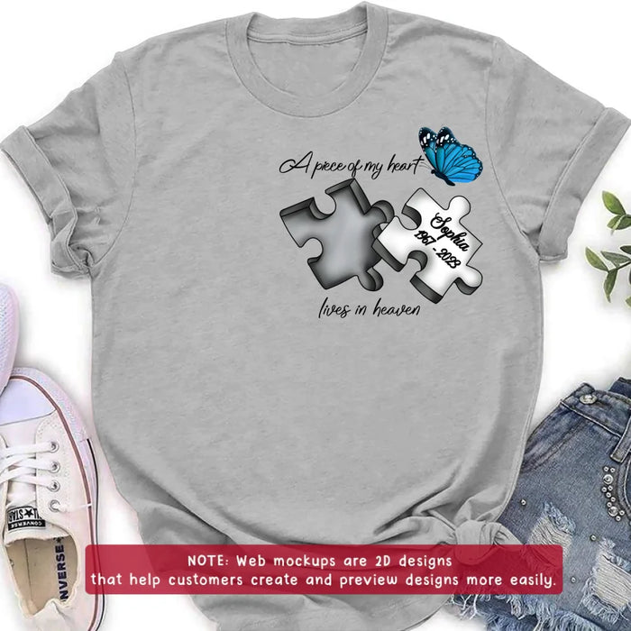 Custom Memorial Embroidered T-Shirt - Mother's Day/Father's Day Gift - Up to 5 Puzzles