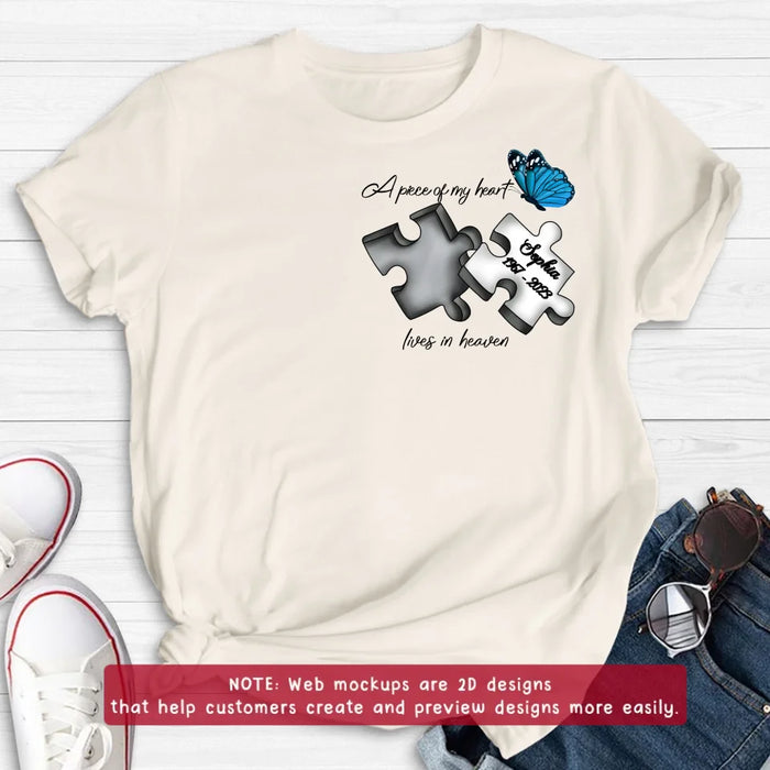 Custom Memorial Embroidered T-Shirt - Mother's Day/Father's Day Gift - Up to 5 Puzzles