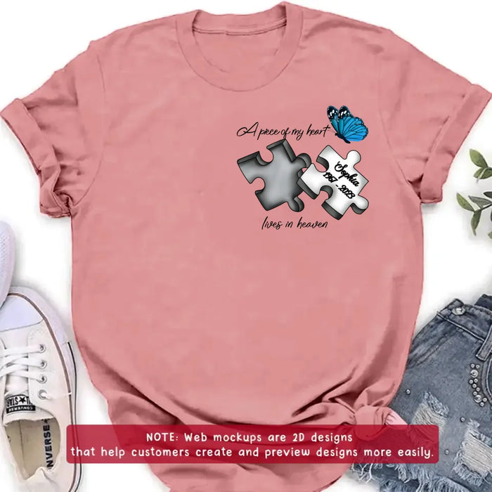 Custom Memorial Embroidered T-Shirt - Mother's Day/Father's Day Gift - Up to 5 Puzzles