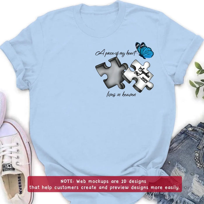 Custom Memorial Embroidered T-Shirt - Mother's Day/Father's Day Gift - Up to 5 Puzzles