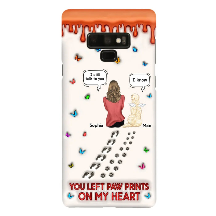 Custom Personalized Memorial Pet Phone Case - Memorial Gift Idea For Pet Owner - Case For iPhone/ Samsung - You Left Paw Prints On My Heart