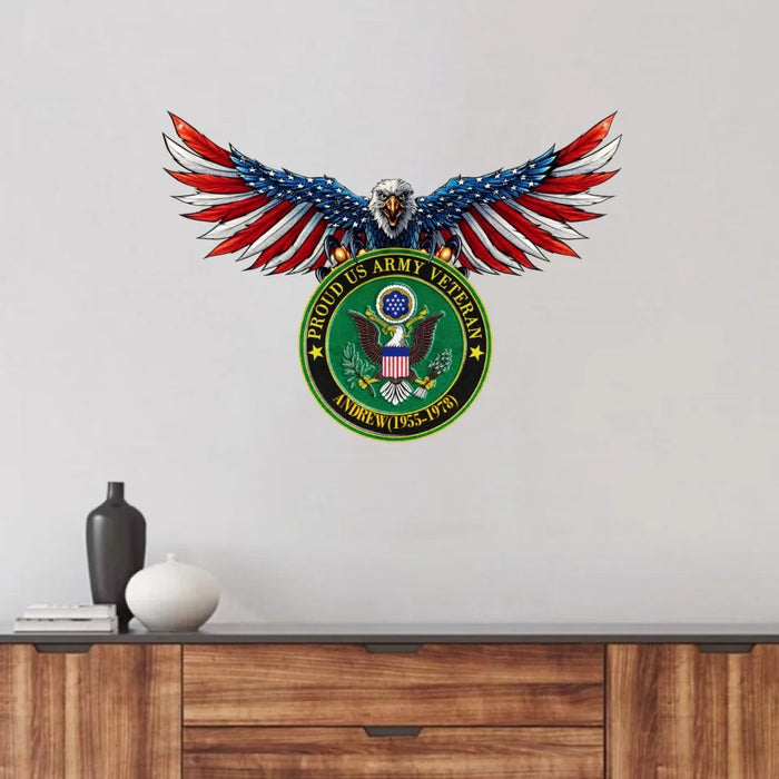 Custom Personalized Brave Eagle Metal Sign - Gift Idea For Veteran