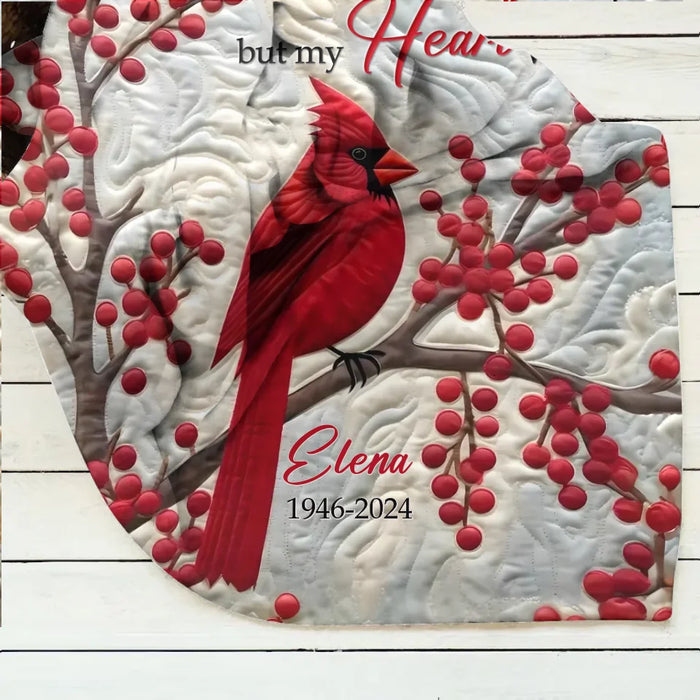 Custom Personalized Memorial Christmas Quilt/ Fleece Throw Blanket/ Pillow Cover - Memorial Gift Idea - Your Wings Were Ready But My Heart Was Not