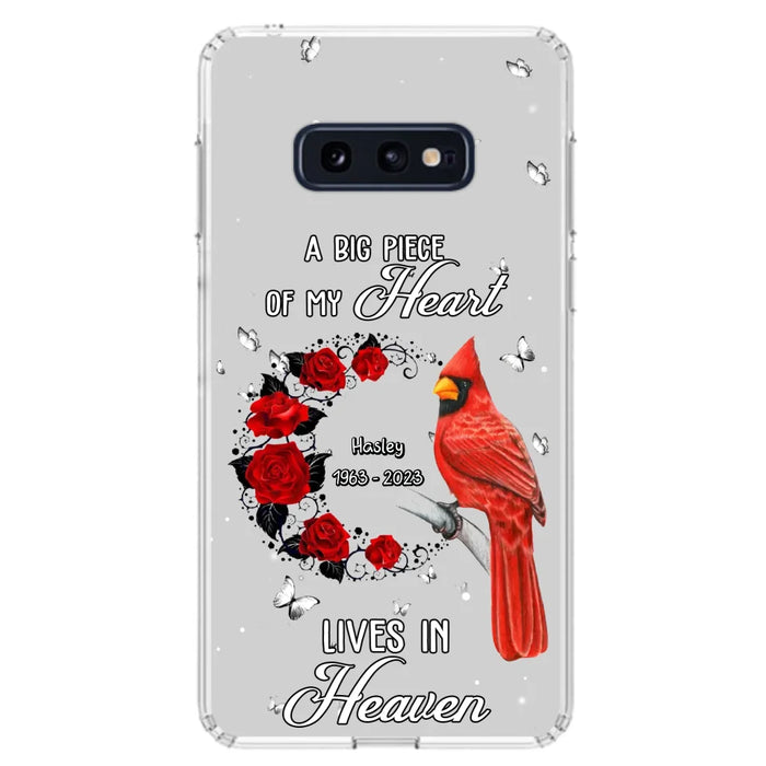 Personalized Memorial Cardinal Phone Case - Memorial Gift Idea For Family - A Big Piece Of My Heart Lives In Heaven - Case For iPhone/Samsung