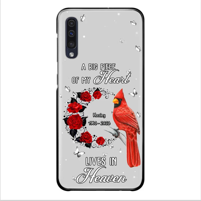 Personalized Memorial Cardinal Phone Case - Memorial Gift Idea For Family - A Big Piece Of My Heart Lives In Heaven - Case For iPhone/Samsung