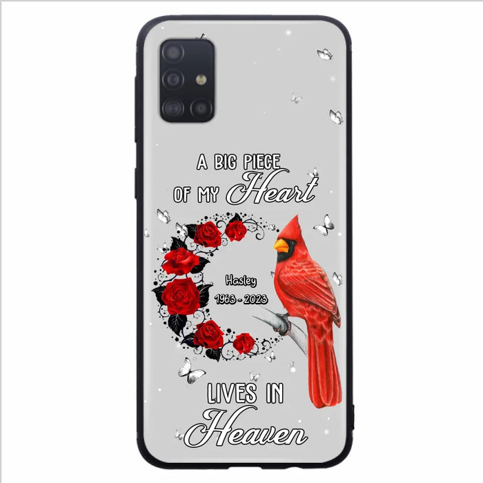 Personalized Memorial Cardinal Phone Case - Memorial Gift Idea For Family - A Big Piece Of My Heart Lives In Heaven - Case For iPhone/Samsung