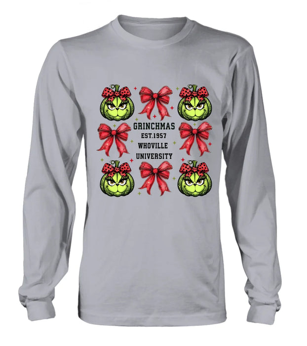 Custom Personalized Grinchmas University T-shirt/ Long Sleeve/ Sweatshirt/ Hoodie - Gift Idea For Christmas