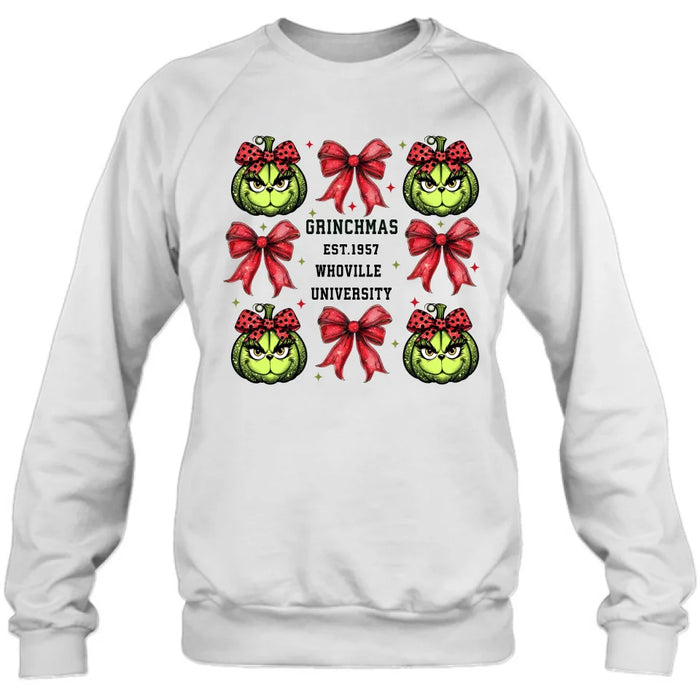 Custom Personalized Grinchmas University T-shirt/ Long Sleeve/ Sweatshirt/ Hoodie - Gift Idea For Christmas