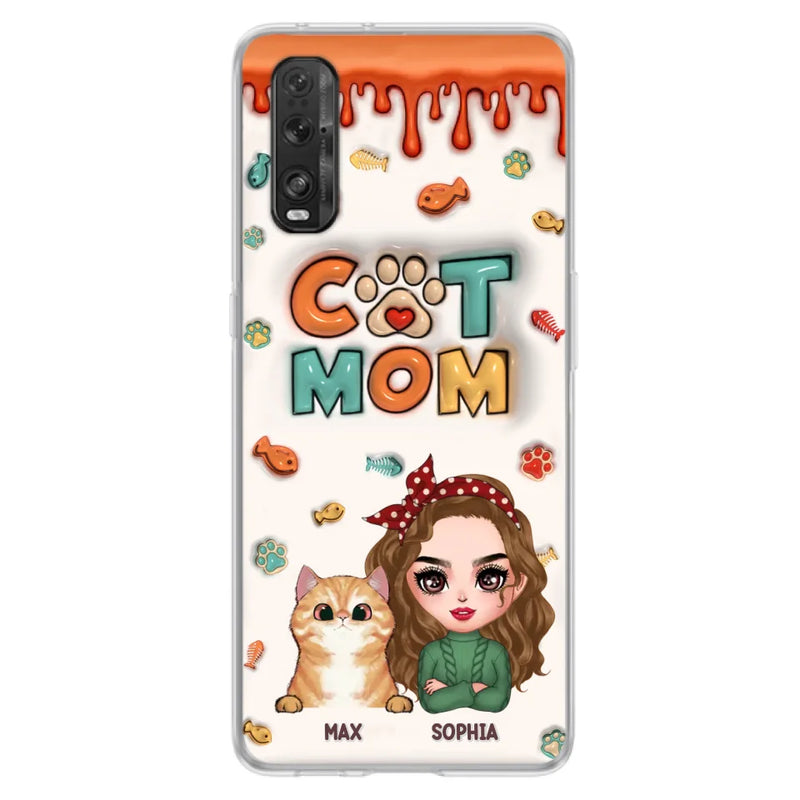 Personalized Cat Mom Oppo/Xiaomi/Huawei Phone Case - Christmas Gift Idea For Cat Lover - Up to 4 Cats